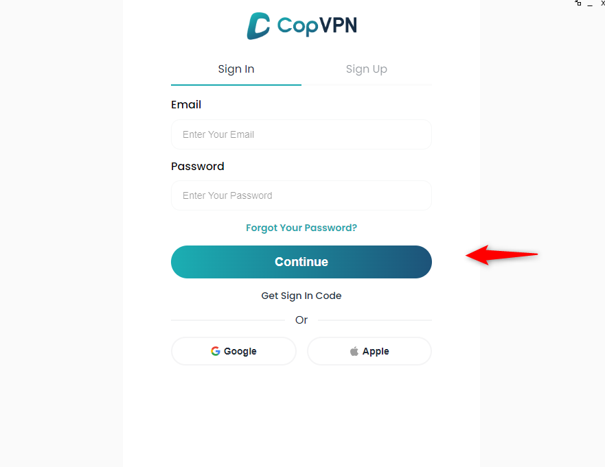 logging to CopVPN